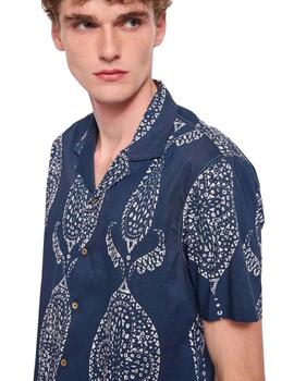 GAUDI Camisa azul estampado