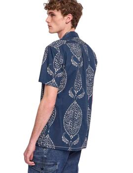 GAUDI Camisa azul estampado