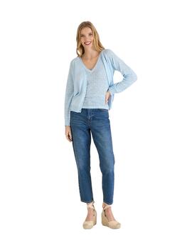 Naf Naf Jersey Calado de tirantes azul cielo