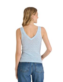 Naf Naf Jersey Calado de tirantes azul cielo