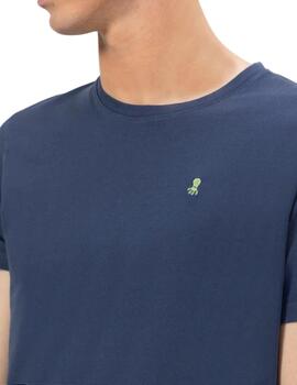 El Pulpo Camiseta Básica Bordado Azul Marino