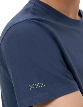 El Pulpo Camiseta Básica Bordado Azul Marino