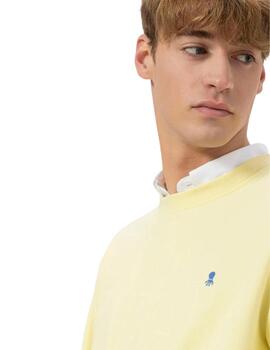 El Pulpo Sudadera Básica Bordado Amarillo Limón