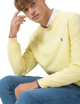 El Pulpo Sudadera Básica Bordado Amarillo Limón
