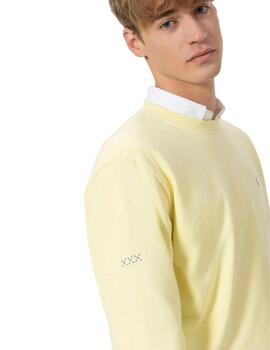 El Pulpo Sudadera Básica Bordado Amarillo Limón