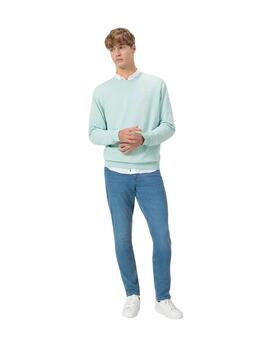 El Pulpo Sudadera Básica Bordado Azul Turquesa
