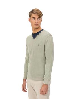 El Pulpo Jersey Lavado Cuello pico Extrafino Verde