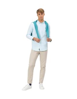 El Pulpo Camisa Cuello botón Oxford Azul Turquesa
