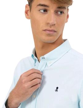 El Pulpo Camisa Cuello botón Oxford Azul Turquesa