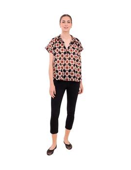 Anna Mora Blusa Fluida manga corta modernista