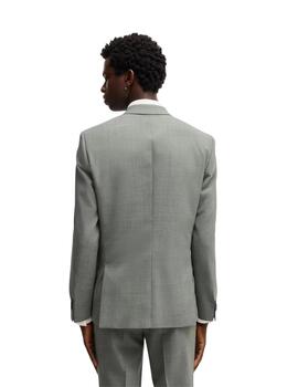 Hugo Boss Traje Extra Slim Fit Lana Jaspeada Verde