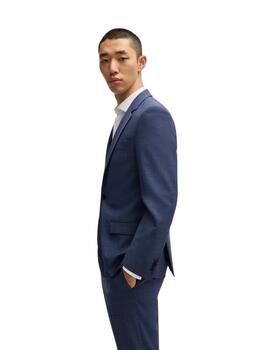 Hugo Boss Traje Slim Fit Tejido elástico Azul