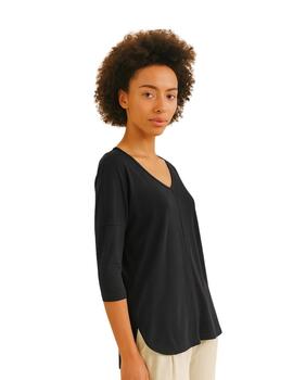 Guitare Camiseta manga 3/4 y escote pico Negro