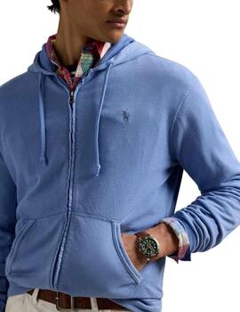 Ralph Lauren Sudadera de rizo cremallera azul