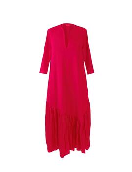 PAROLE Vestido Volante Rojo manga tres cuartos