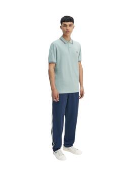 Fred Perry Polo Azul logo canela