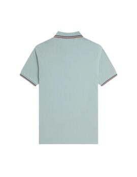 Fred Perry Polo Azul logo canela