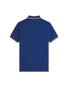 Fred Perry Polo Azul logo amarillo