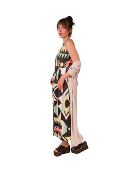 PAROLE Vestido estampado gaucho Cacao multicolor