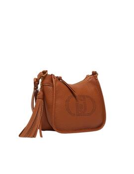 LiujoBolso Hobo pequeño con charm Marrón