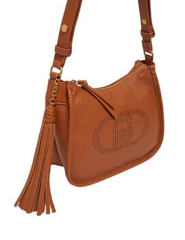 LiujoBolso Hobo pequeño con charm Marrón