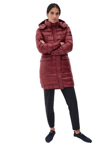 Parka Ecoalf Acolchada Burdeos Larga Mujer