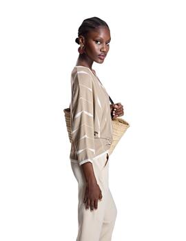Alba Conde Jersey de punto beige con detalles