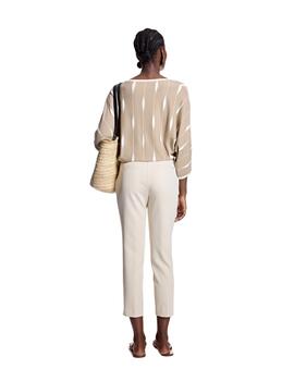 Alba Conde Jersey de punto beige con detalles