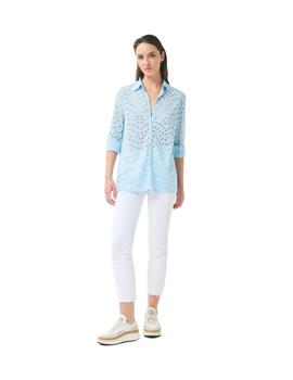 Leo & Ugo Camisa azul troquelada