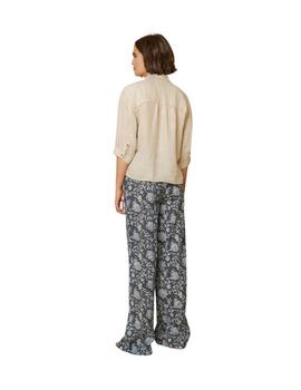 Indi & Cold Camisa de lino corte box Piedra