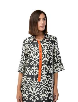 Mercedes de Miguel Vestido camisero Renata bicolor