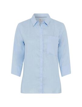 Brax Camisa de lino Azul Style Vicki