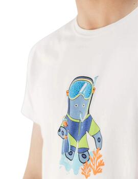El Pulpo Camiseta estampado Elpulpo Snorkel Blanco