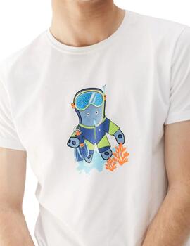 El Pulpo Camiseta estampado Elpulpo Snorkel Blanco