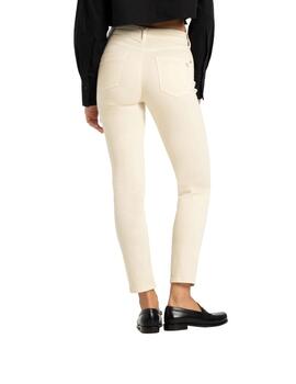 Cambio Pantalón Crema Piper Cropped Seam Grain