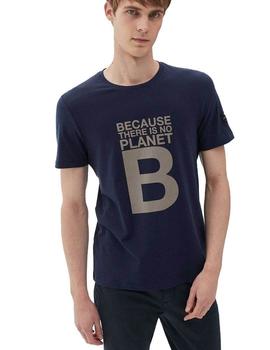Camiseta Ecoalf Marino Eslogan Para Hombre