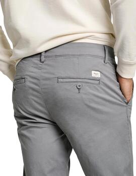 Pepe Jeans Pantalón Chino popelín fit sllim gris
