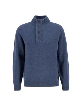 Barbour Jersey Azul cuello botones
