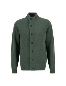 Barbour Cárdigan Verde cremallera y botones