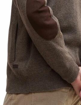 Barbour Cárdigan Marrón cremallera y botones