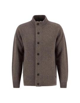 Barbour Cárdigan Marrón cremallera y botones