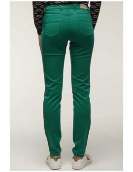 Pantalón Naf Naf Elástico Con 5 Bolsillos Verde Para Mujer