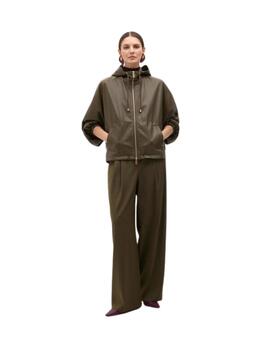Lola Casademunt Bomber Efecto Piel Kaki