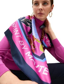 Lola Casademunt Pañuelo Estampado Flores Rosa Azul