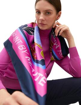 Lola Casademunt Pañuelo Estampado Flores Rosa Azul