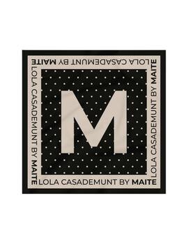 Lola Casademunt Pañuelo Estampado Lunares Negro Bl