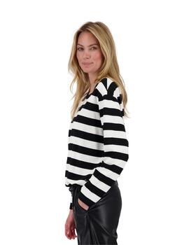 Monari Sudadera de rayas Blanco y negro