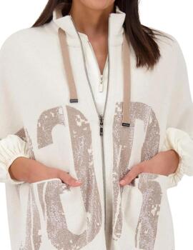 Monari Chaqueta Reversible Blanco y beige