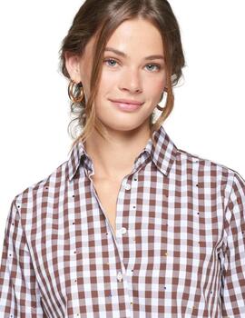 Vilagallo Camisa Isa Emb Vichy Marrón
