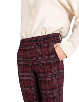Cambio Pantalón Francoise Cropped Burgundy Blue Br